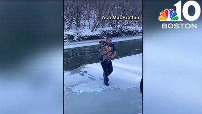 Vt. man rescues dog from icy river