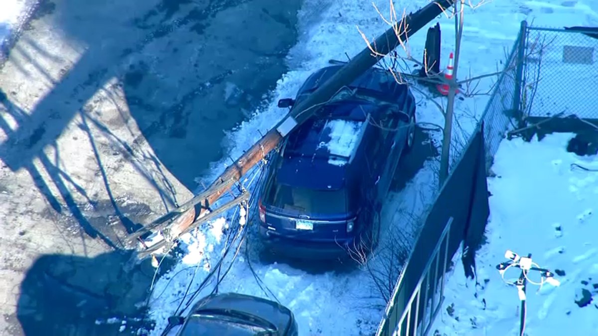 Waltham Castle Street utility pole crash – NECN