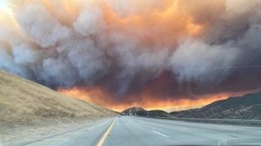 A view of the Hughes Fire Jan. 22, 2025 in Castaic.