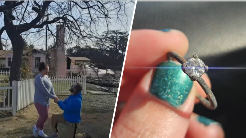 Altadena residents Brian McShea and Stephanie become engaged after finding their engagement ring where their home once was before the Eaton Fire destroyed it.