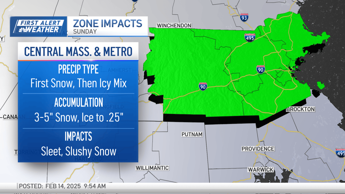 How much snow are we getting this weekend in Mass., NH? – NBC Boston