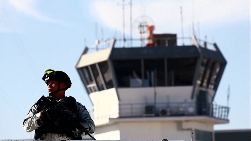 Mexican soldier at airport