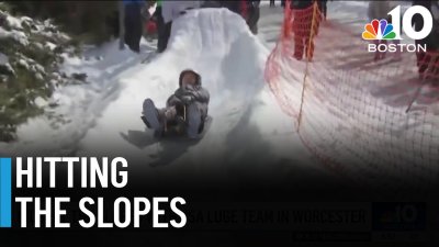 Kids hit the slopes with USA Luge team in Worcester