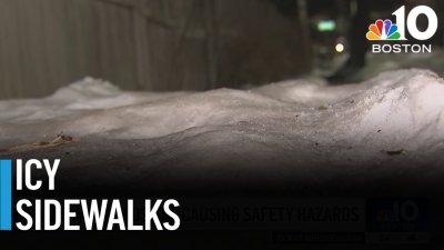 Slick sidewalks and roads presenting safety hazards