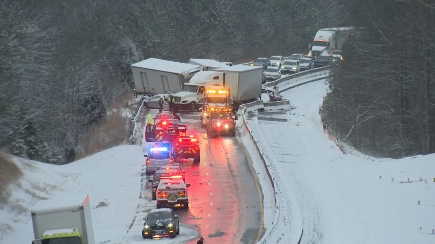 Vehicle pileup on NC highway