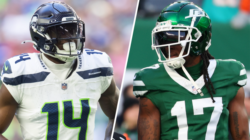 Seahawks wide receiver DK Metcalf and Jets wide receiver Davante Adams