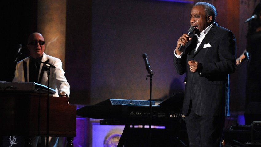 Singer Jerry Butler performs on stage during the 23rd Annual Rock and Roll Hall of Fame Induction Ceremony at the Waldorf Astoria on March 10, 2008 in New York City. (Photo by Dimitrios Kambouris/WireImage)