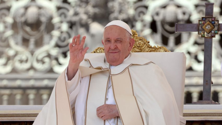 VATICAN CITY, VATICAN – MAY 26: Pope Francis attends a Mass in St .Peter’s Square for the first World Children’s Day on May 26, 2024 in Vatican City, Vatican. The final event of the first World Children’s Day – an event held at the request of Pope Francis, which yesterday brought together around 50,000 young people in Rome’s Olympic Stadium – was a Mass held in St Peter’s Square.