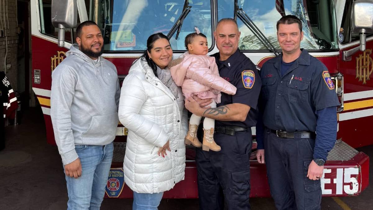 Hartford, Conn. firefighters reunite with baby girl they saved last ...
