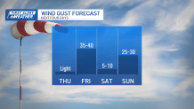 High winds are expected Friday, Feb. 14, and Sunday, Feb. 16, 2025, in the Boston area.