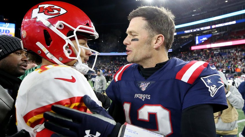 Patriots quarterback Tom Brady and Chiefs quarterback Patrick Mahomes