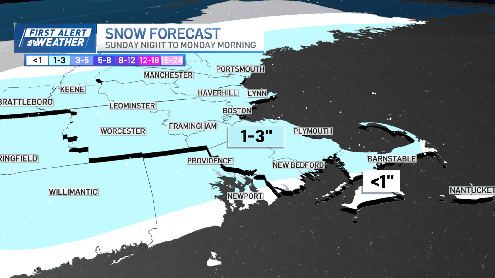 Boston Snow Inches Boston snow map: How much snow are we getting in Mass., NH? – NBC Boston
