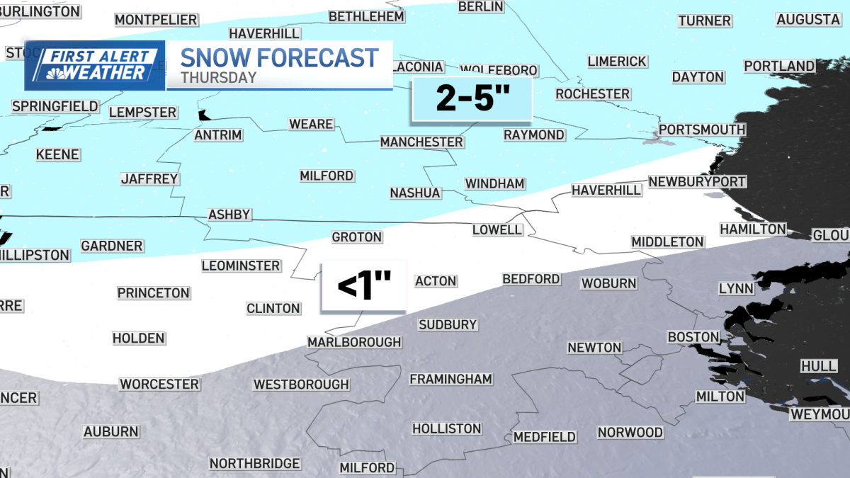 New England snow forecast: Snow tonight – NBC Boston