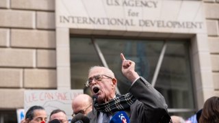 UNITED STATES – FEBRUARY 3: Rep. Gerry Connolly, D-Va., speaks as Congressional Democrats hold their news conference on the shut down of the United States Agency for International Development in Washington on Monday, February 3, 2025. Employees and supporters gathered outside USAID after Elon Musk posted on social media that he and President Donald Trump would shut down the agency. (Bill Clark/CQ Roll Call)  (Newscom TagID: rollcallpix163286.jpg) [Photo via Newscom]