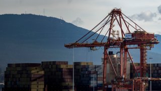 Containers at the Port of Vancouver in Vancouver, British Columbia, Canada, Feb. 28, 2025.