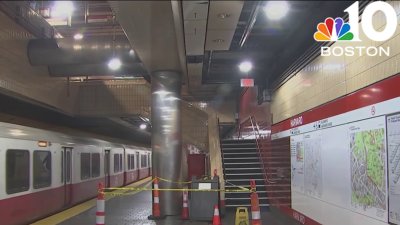 Ceiling panel falls at Harvard Station