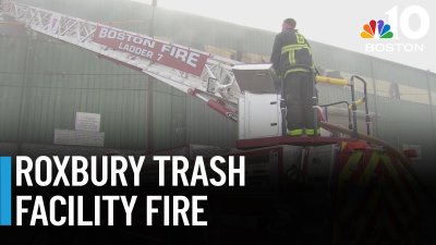 Firefighters battle fire at Roxbury trash facility