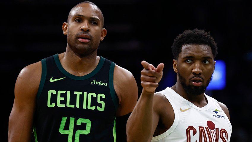 Celtics forward Al Horford and Cavs guard Donovan Mitchell