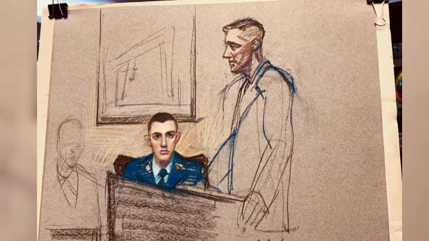 Court sketches depict Jack Teixeira during his court-martial on March 10, 2025.