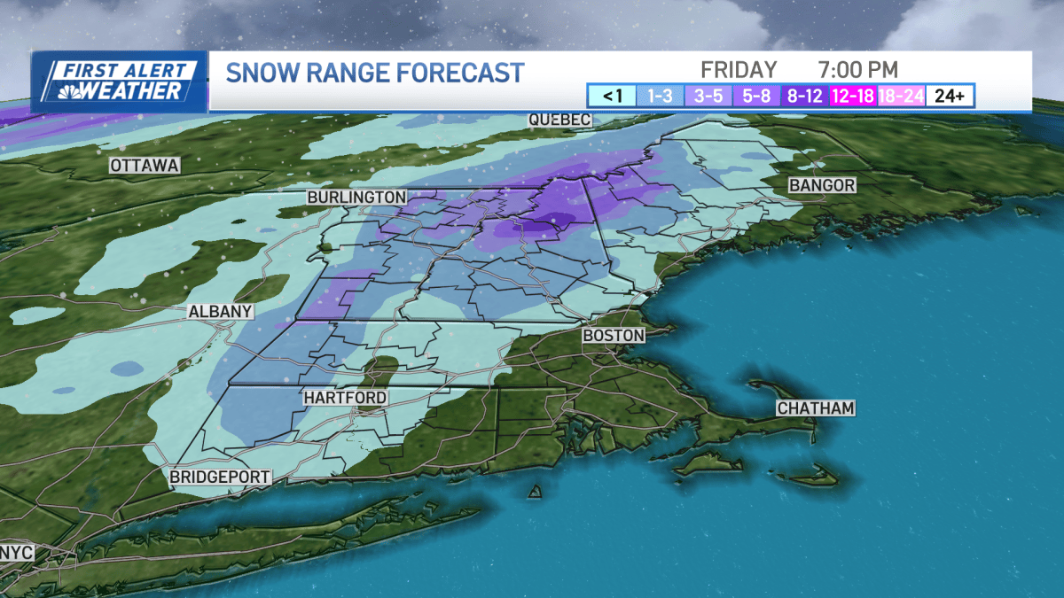 Boston snow this week: How much will we get in Mass., NH? – NBC Boston