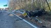 Driver hospitalized after car flips in Lakeville