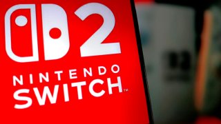 In this photo illustration, the logo of Nintendo Switch 2 is displayed on a smartphone screen on April 3, 2025 in Suqian, Jiangsu Province of China. 