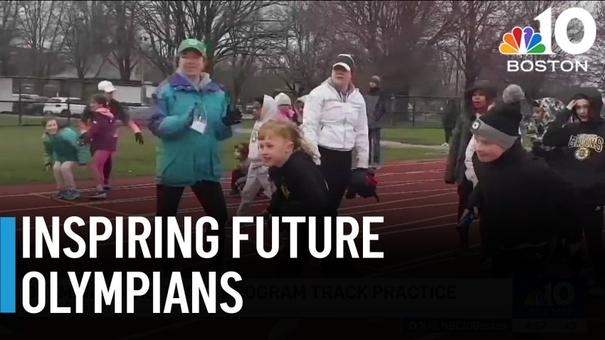 Olympians visit South Boston track practice