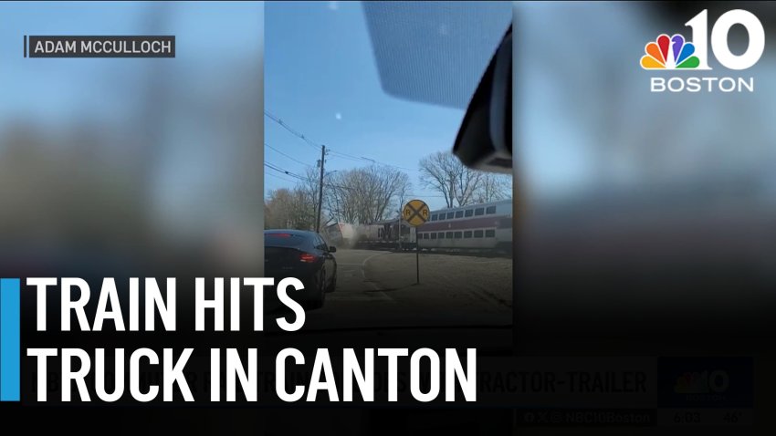 MBTA Commuter Rail train collides with tractor-trailer in Canton