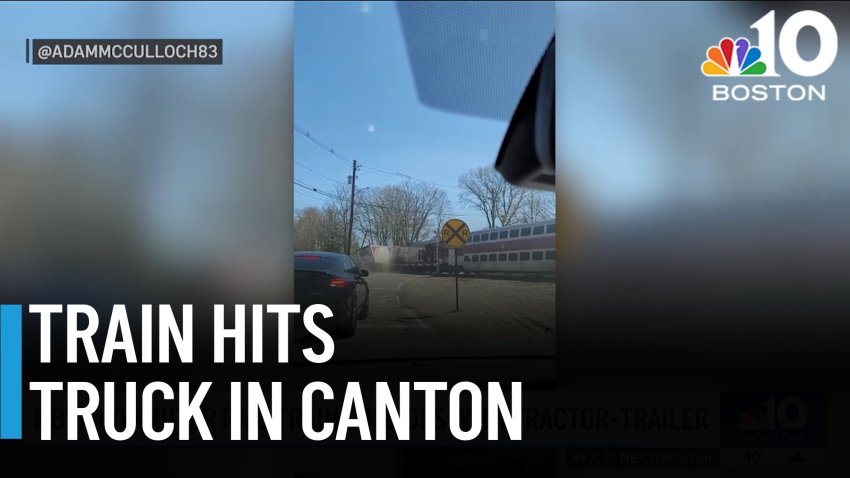 MBTA Commuter Rail train collides with tractor-trailer in Canton