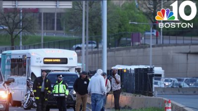 Traffic backup in Charlestown after utility pole knocked down