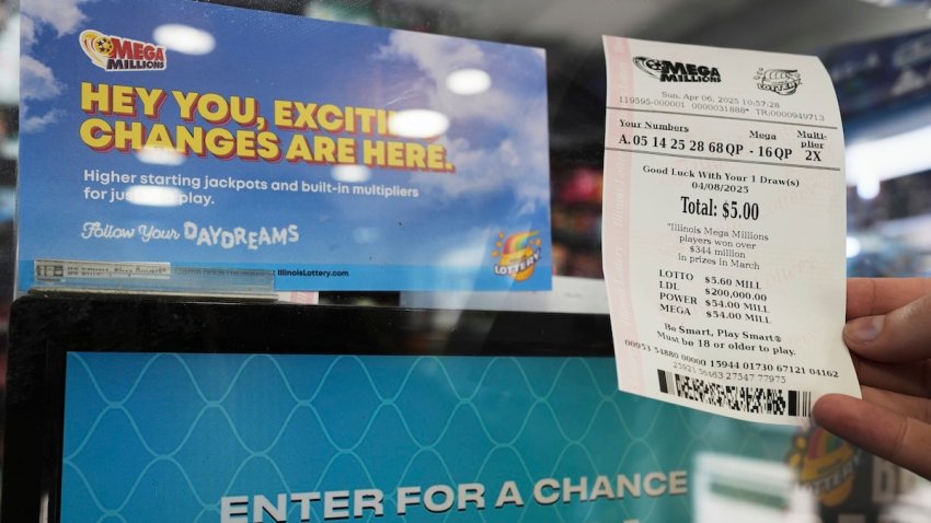 Information sign about Mega Millions ticket prices are set to increase
