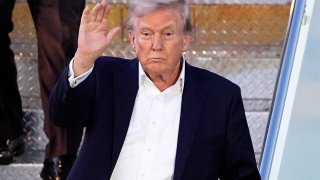 President Donald Trump arrives at Palm Beach International Airport