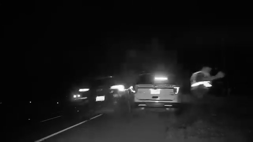 Dashcam video: SUV crashes into police car, narrowly misses two officers