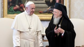 Pope Francis and ecumenical Patriarch Bartholomew I of Constantinople