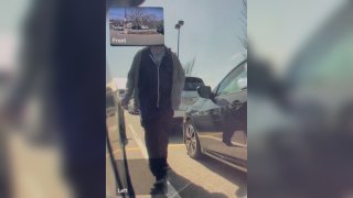 A man accused of keying a Tesla in Hingham is seen in footage from the vehicle’s onboard security system.