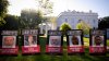 White House driveway lined with photos of alleged criminal migrants
