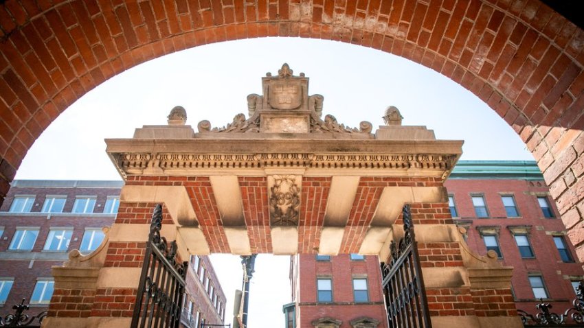 A gate at Harvard Yard.
