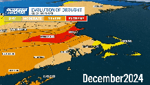 How the drought has evolved in Massachusetts from December 2024 to April 2025.