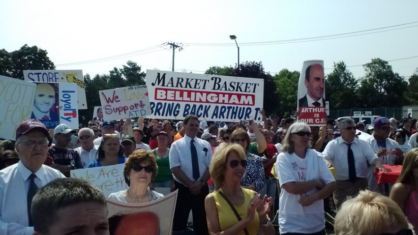 Arthur T. Demoulas, seen here on supporters’ signs, became a regional icon when he was fired by the company’s board in 2014.