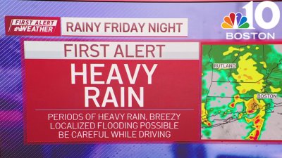 More heavy rain falling across Boston as the weekend begins