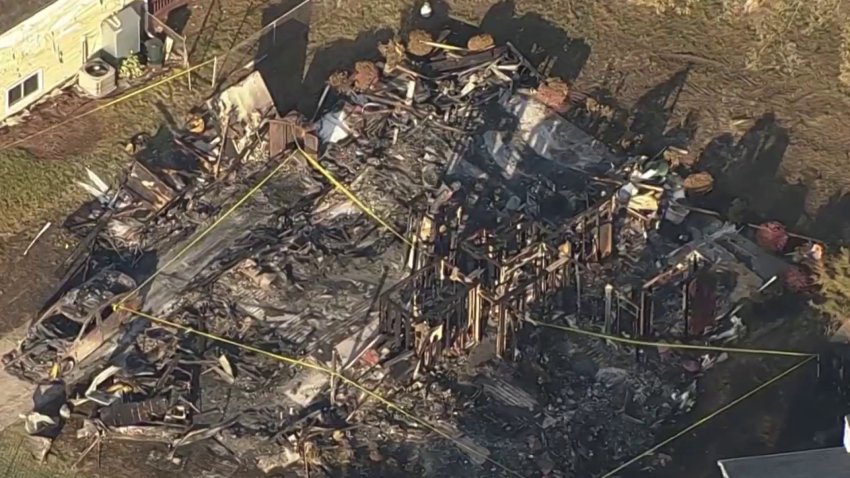 Scattered debris is all that remains following a deadly home explosion that happened on Sunday, May 11, 2025, in Washington Township, New Jersey.