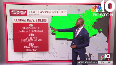 Forecast: Nor'easter bears down on New England today