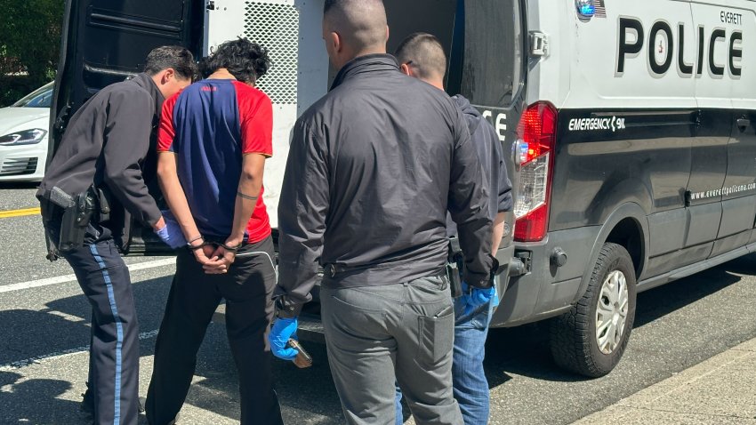 Everett police arrested a man tied to a shooting on Gledhill Avenue on Sunday, May 11, 2025.