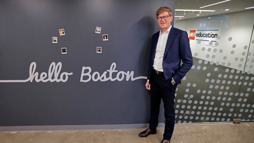 Boston, MA – April 18: Niels B. Christiansen is CEO of The Lego Group. (Photo by Pat Greenhouse/The Boston Globe via Getty Images)