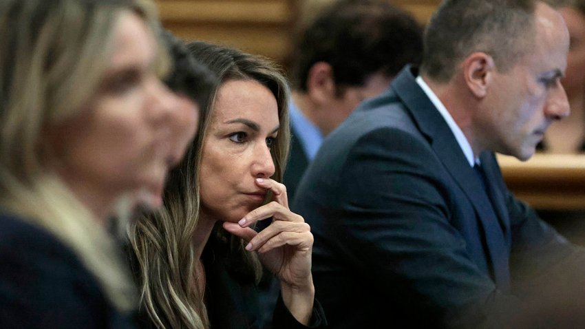 Dedham, MA – May 5: Karen Read listens to testimony during her trial on May 5, 2025. (Photo by Pat Greenhouse/The Boston Globe via Getty Images)