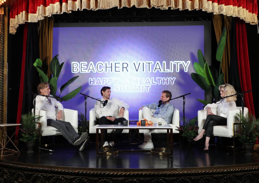 Dr. Robert Huizenga, Christopher Schwarzenegger, Jeff Beacher and Kelly Osbourne attend The Beacher Vitality Happy & Healthy Summit at The Hollywood Roosevelt on May 10, 2025 in Los Angeles, California.