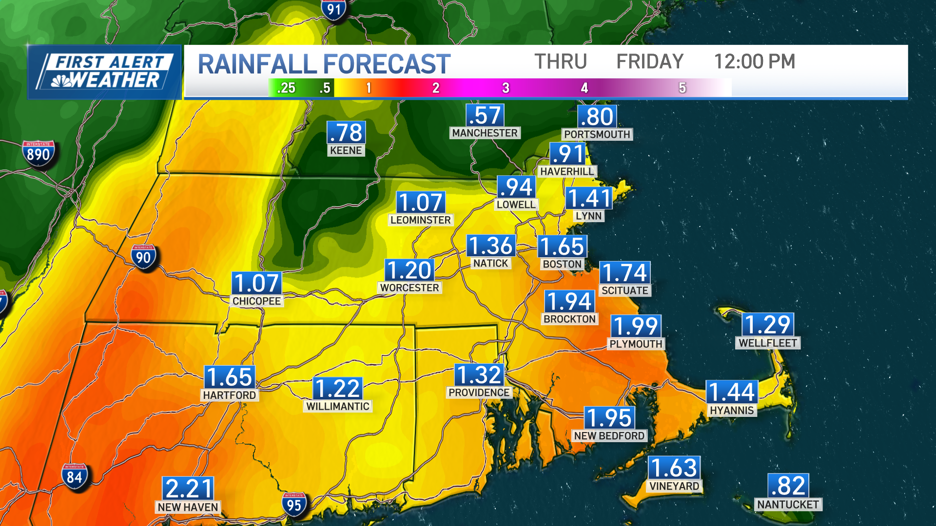 Boston MA nor’easter forecast: Rain and wind this week – NBC Boston