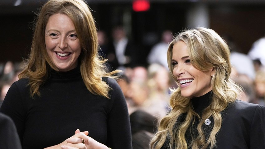 FILE - Dr. Casey Means, a wellness influencer, left, and journalist Megyn Kelly, attend a confirmation hearing for Robert F. Kennedy Jr. for the Secretary of Health and Human Services post, at the Capitol in Washington, Jan. 29, 2025.