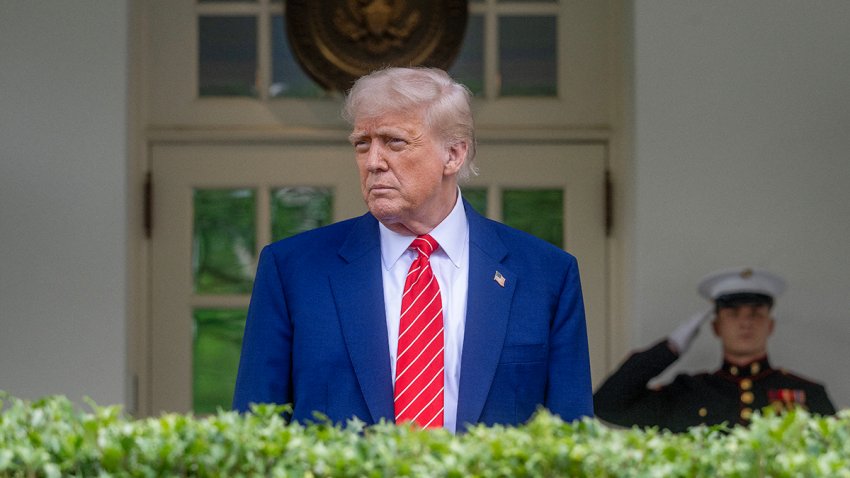 President Donald Trump outside the West Wing of White House on May 8, 2025.