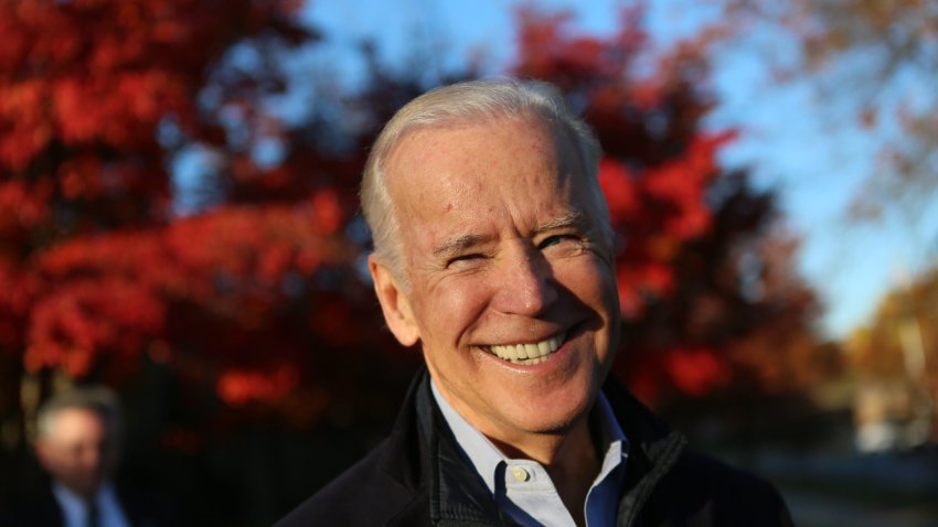 Vice President Joe Biden was all smiles after voting at A.I. du Pont High School in 2016.